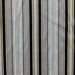 Getaway Stripe in Onyx | Home Decor Fabric | Grey / Tan / Black | Waverly | Drapery | 54" Wide | By the Yard