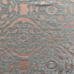 Jude in Tangerine | Upholstery Fabric | Grey Orange Largscale Damask | Heavyweight | 54" Wide | By The Yard