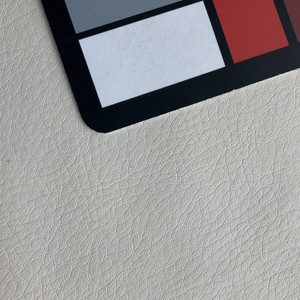 Hudson in Oatmeal / Off White | Faux Leather Vinyl Upholstery Fabric | Light Grain / Shiny | Thin and Workable | 54" Wide | By the Yard