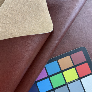 Cantina in Chili / Reddish Brown | Faux Leather Vinyl Upholstery Fabric | Light Grain | Workable | 54" Wide | By the Yard