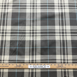 Phelps in Coffee Brown  |  Tartan Plaid Fabric in Brown, Tan, Blue  |  Midweight Home Decor Fabric |  Cotton Blend Twill | Marlatex | 54" Wide | BTY