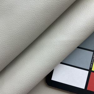 Petra in Oatmeal  | Pale Grey Tan Matte Textured Faux Leather  Upholstery Vinyl Fabric |  Midweight | Knit  Backed | 54" Wide | Sold BTY
