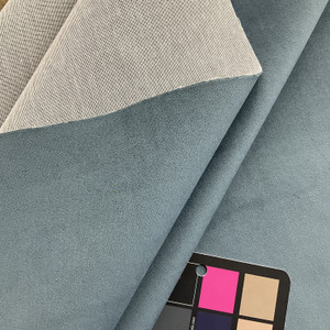 Abbington in Atlantic | Microfiber Upholstery Fabric | Solid Slate Blue | Heavyweight |100% Polyester | 54" Wide | By the Yard