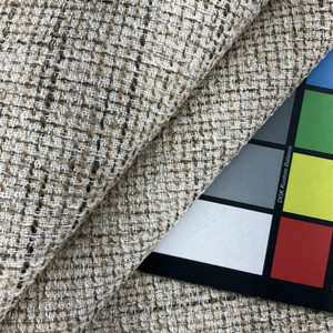 Lamar in Biscotti | Upholstery Fabric | Textured Slub Weave in Off White / Brown | Medium Weight | 54" Wide | Sold BTY