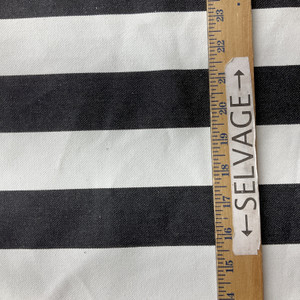 Layne in Black | Upholstery Canvas / Slipcover Fabric | Wide Stripes in Black / White | Medium Weight | 54" Wide | By the Yard