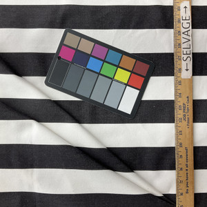 Layne in Black | Upholstery Canvas / Slipcover Fabric | Wide Stripes in Black / White | Medium Weight | 54" Wide | By the Yard