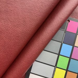 Burgundy Red Faux Leather | Vinyl Upholstery Fabric | Medium Pebbled Grain | Felt-backed | Heavyweight | 54" Wide | By the Yard