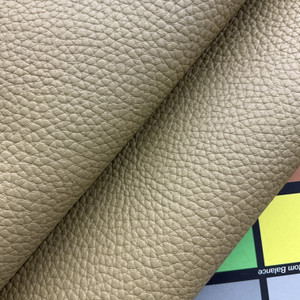 Olive Green | Faux Leather Vinyl Upholstery Fabric | Medium Pebbled Grain | Thin and Flexible | 54" Wide | By the Yard