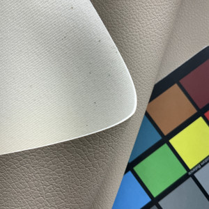 Circuit in Parchment | Faux Leather Upholstery Vinyl Fabric | Light Grain | Brand: Keyston | Heavyweight | 54" Wide | By the Yard