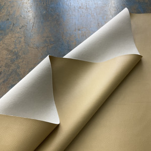 Sundance in Beeswax / Beige | Faux Leather Vinyl Upholstery Fabric | Light Grain | Workable | Felt-Backed | 54" Wide | By the Yard