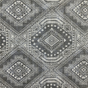 Mayton in Indigo | Home Decor Fabric | Aztec Design in Blue | Linen Like | Medium Weight | 54" Wide | By the Yard