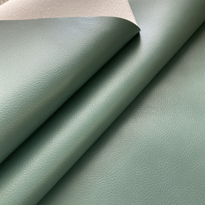 Jupiter in Aqua | Faux Leather Vinyl Upholstery Fabric | Light Pebbled Grain | Felt-Backed | 54" Wide | By the Yard