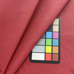 Butterfly in Cranberry | Cool  Dark Red  Pebble Texture Faux Leather Upholstery Vinyl Fabric | Heavyweight | Indoor Furniture | Knit Backed | 54 Wide | Sold BTY