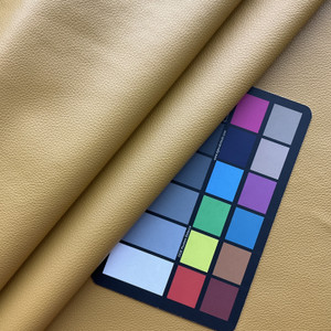 Langone in Mustard |   Gold Pebble Texture  Faux Leather Upholstery Vinyl Fabric |  Heavyweight | Indoor Furniture | Flannel Backed | P Kaufman | 54" Wide | Sold BTY