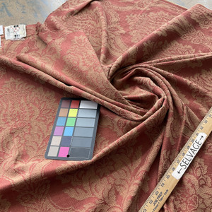 Alistair in Garnet | Upholstery Fabric | Herringbone Weave Damask in Warm Red with Gold | Medium weight | P Kaufmann  |  54" Wide | Sold BTwith Gold Large Scale Damask Herringbone WovenY