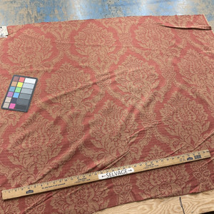 Alistair in Garnet | Upholstery Fabric | Herringbone Weave Damask in Warm Red with Gold | Medium weight | P Kaufmann  |  54" Wide | Sold BTwith Gold Large Scale Damask Herringbone WovenY