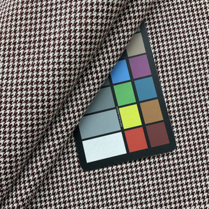 Finley in Crimson | Upholstery Fabric | Houndstooth in Red / White | Medium to Heavy Weight | 80% Poly 20% Acrylic | 54" Wide | By the Yard