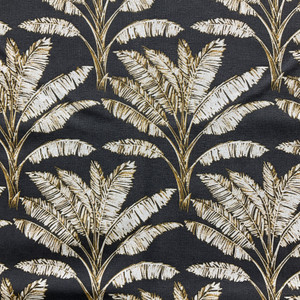 Cocotier in Charcoal | Home Decor Fabric | Tropical Palm Leaves | Grey / Beige / Tan | Drapery | 54" Wide | Stof France | Medium Weight | By The Yard