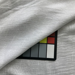 White with Silver Sheer Mesh Fabric | Drapery | Very Lightweight | 110" Wide | Extra Wide | By the Yard