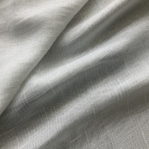 White with Silver Sheer Mesh Fabric | Drapery | Very Lightweight | 110" Wide | Extra Wide | By the Yard