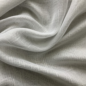 White with Silver Sheer Mesh Fabric | Drapery | Very Lightweight | 110" Wide | Extra Wide | By the Yard