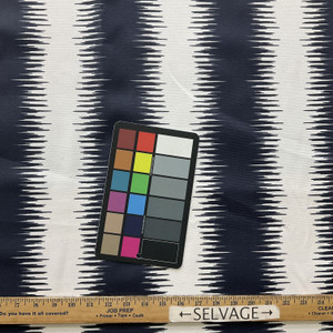 Jagged Stripe in Navy Blue and White | OUTDOOR Home Decor Fabric | Medium Weight | 54" Wide | By the Yard