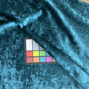 Peacock Blue Crushed Velvet | Upholstery / Drapery Fabric | 70" Wide | By The Yard