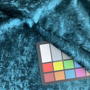 Peacock Blue Crushed Velvet | Upholstery / Drapery Fabric | 70" Wide | By The Yard