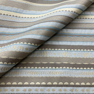 Decorative Stripes in Blue / Grey / Beige | Upholstery Fabric | Heavy Weight | 54" Wide | By the Yard