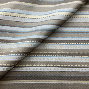 Decorative Stripes in Blue / Grey / Beige | Upholstery Fabric | Heavy Weight | 54" Wide | By the Yard