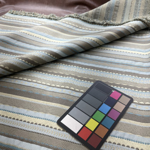 Decorative Stripes in Blue / Grey / Beige | Upholstery Fabric | Heavy Weight | 54" Wide | By the Yard