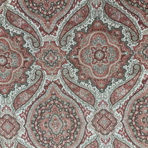 Medallion Design in Red / Pink / Taupe | Home Decor Fabric | Vilber Classic 2238 | Medium Weight | 100% Cotton | 54" Wide | By the Yard
