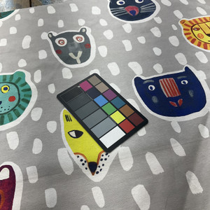 Lion in Grey | Painted Animals with Dabs in Printed Duck Home Decor Fabric | Drapery | Novelty|   Vilber | 100% Cotton |  54" Wide | Sold BTY