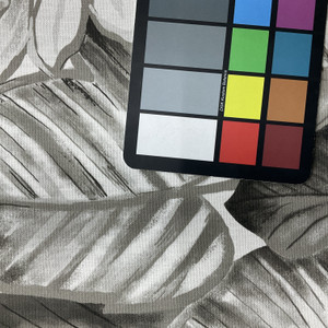 Tropical Leaves in Grey / White | Home Decor Fabric | Vilber Aloha 2791 | Medium Weight | 100% Cotton | 54" Wide | By the Yard