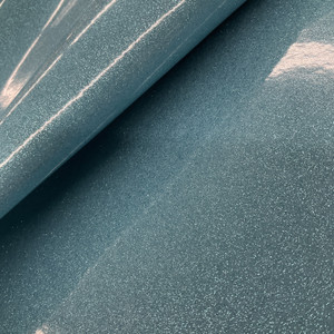 SKY BLUE High Gloss Glitter + Sparkle Vinyl Upholstery Fabric By The Yard 54"W 1