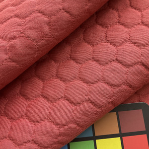 Honeycomb in Poppy | Pre Quilted Upholstery Fabric | Hexagons in Solid Red | Heavyweight | 54" Wide | By the Yard