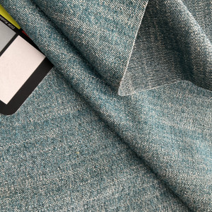 Fabled Chenille in Downpour | Upholstery Fabric | Heathered Teal Blue | 100% Polyester | Medium Weight | 54 " Wide | Sold BTY