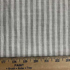 Lucera in Pewter | Upholstery / Slipcover Fabric | Stripes in Off White / Grey | Medium Weight | 54" Wide | By the Yard