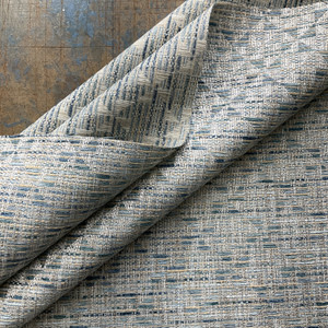 Pinwheel in Blue / Beige | Jacquard Upholstery Fabric | Medium to Heavy Weight | 54" Wide | By the Yard
