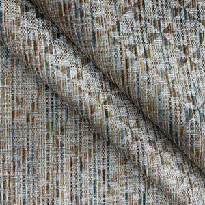 Mascarade in Carnival | Rust, Slate Blue , Natural Pinwheel Woven Upholstery Fabric |  Medium weight | Golding |  54" Wide | Sold BTY