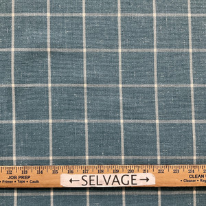 Seaview in Baltic Blue | Upholstery Fabric | Windowpane Plaid in Turquoise / Cream  | Medium Weight | 70% Polyester, 30% Cotton  | Richloom | 54" Wide | BTY
