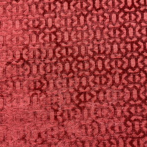 Ambrose in Sienna | Chenille Upholstery Fabric | Scrollwork Design in Orangish Red | Heavyweight | 100% Polyester | 54" Wide | By the Yard