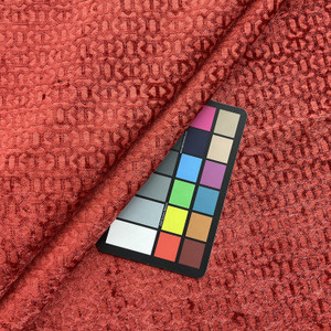 Ambrose in Sienna | Chenille Upholstery Fabric | Scrollwork Design in Orangish Red | Heavyweight | 100% Polyester | 54" Wide | By the Yard