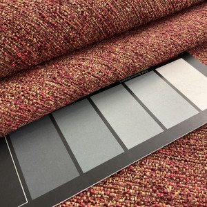 Teatro in Wine | Marled Maroon, Tan Solid Textured Woven Upholstery Fabric | Medium Weight  | 54" Wide | Sold BTY