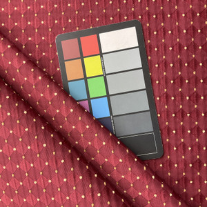 Saval in Cardinal | Upholstery / Slipcover Fabric | Diamond Dot in Red / Gold | Medium Weight | 54" Wide | By the Yard