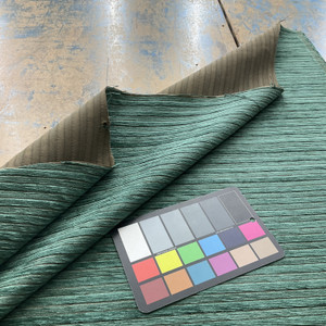 Galton in Peacock | Chenille Upholstery Fabric | Stripes in Green / Brown | Heavy Weight | 54" Wide | By the Yard