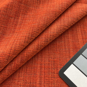 Valencia in Pumpkin | Chenille Upholstery Fabric | Mottled Weave in Orange | Heavy Weight | 54" Wide | By the Yard
