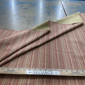 Cozy Up Stripe in Chili | Jacquard Upholstery Fabric | Orange / Brown / Yellow | Medium Weight | 54" Wide | By the Yard