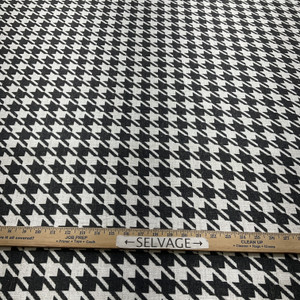 Watson in Tuxedo | Printed Home Decor Fabric | Houndstooth in Black and Off White |  Linen Like | Medium Weight | 54" Wide | By the Yard
