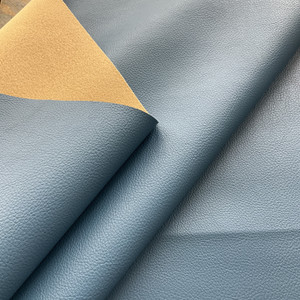 Caressa in Cerulean Blue | Faux Leather Vinyl Upholstery Fabric | Medium Grain | Felt-backed | Heavyweight | 54" Wide | By the Yard